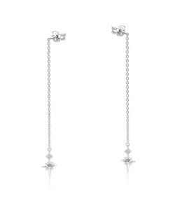 Shining Designed CZ Stone With Chain Drop Earring Stud STS-5541